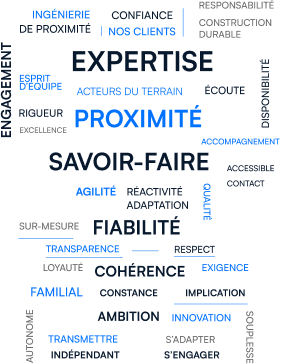 Nuage de mots des valeurs Degouy