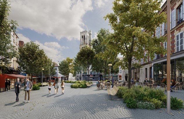 Aménagement des places du Cœur de Mantes-la-Jolie (78)