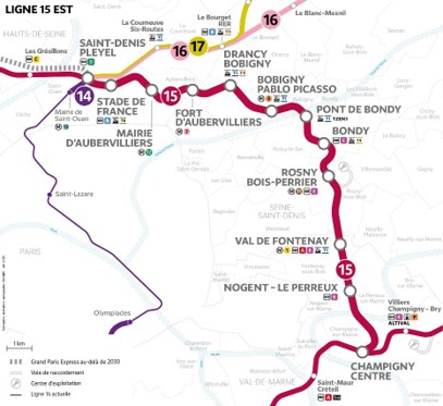 Travaux de réalisation de la Ligne 15 EST