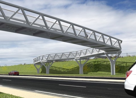 Création d’une passerelle de franchissement de la future RD1605 à Rubelles (77)